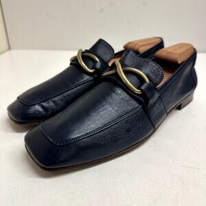 VERY GOOD M. Gemi The Silvia Navy Blue Buckle Loafer Made in Italy EU 41 / US 10